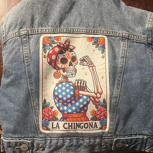 Custom Made Girl Power “La Chingona” Denim Jacket (Girls Size 8) - Picture 7 of 9